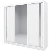 Compleo Schwebetürenschrank SANDY mit Spiegel, 3-türig Schrank, Kleiderschrank, 240 cm, Garderobe