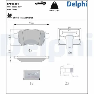 Delphi Bremsbel?ge hinten Renault Kangoo Rapid Fw0/1