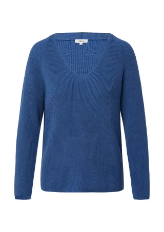 s.Oliver - Strickpullover blau - Gr. - 42