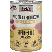 MAC'S Pute & Heidelbeeren für Katzen 400 g - 6 Stück, Nahrungsergänzungsmittel für: Katze