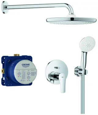 GROHE Unterputz-Duschsystem Eurosmart 25288 mit FMS/SmartBox/Kopfbr./WH-Set chrom, 25288000 25288000