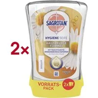 SAGROTAN Flüssigseife Kamille Hydra Care, 2x 250 ml Nachfüller für No-Touch