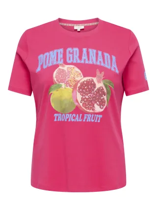 ONLY CARMAKOMA - CARJENNY SS PRINT JEANS TEE JRS Raspberry - Gr. - 44