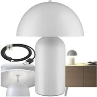 tectake Schreibtischlampe Akku-Tischlampe, Dimmbar, nicht relevant, Kleine Retro-Tischleuchte im angesagten Pilzdesign der 70er-Jahre