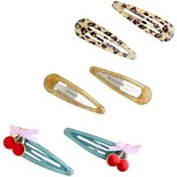 Next Haarclip 6er-Pack Haarclips, Leopard und Kirschen