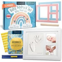 Amari Einzelrahmen Baby Handabdruck und Fußabdruck Set mit Bilderrahmen