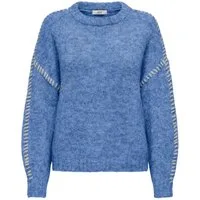 JDY Rundhalspullover JDYZOEY LIFE L/S ON STITCH PULL KNT NOOS mit dekorativen Ziernähten