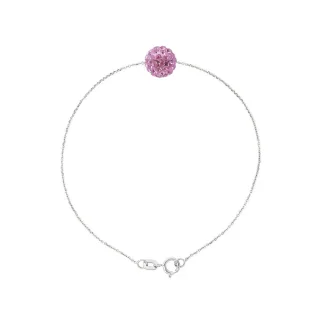 Bracelet Chaine Sphère Cristal PRECIOSA 10-11 mm Rose Argent 925