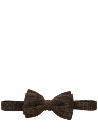 Mey & Edlich Herren Niederrheinische Strickschleife Braun 100 % Seide