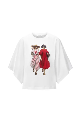 Rich & Royal - Wide Fit T-Shirt with Dolman Sleeves white - Gr. - S