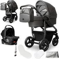 bergsteiger Kombi-Kinderwagen Babywagen Capri 3in1, Kombikinderwagen Komplettset, (10-tlg)
