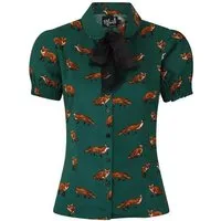 Hell Bunny Blusenshirt Vixey Grün