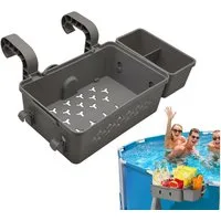 Bwecuy Ablagetisch Pool Aufbewahrungskorb Set inklusive Kunststoff Pool Korb Pool, Getränkehalter Hot Tub Zubehör Multifunktionales Pool Zubehör