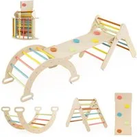 COSTWAY Klettergerüst, 4 in 1 Kletterbogen mit Rampe, Tragfähigkeit von 50kg