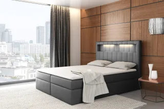 Boxspringbett Schlafzimmerbett STORM 140x200cm inkl.LED
