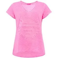 Zwillingsherz T-Shirt "Positive Mind" Fransen, V-Ausschnitt