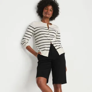 Chino-Bermudas für Damen, Damen, size: regular, Schwarz, Elasthan/Baumwoll-Mischung, by Lands' End
