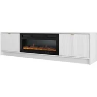 MIRJAN24 TV-Schrank Tireno mit Kamin (mit zwei Drehtüren) Realistische LED-Flamme, Gasdruckfeder