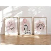MeinBaby123® Poster Bilder Kinderzimmer, Poster Kinderzimmer Deko, Babyzimmer Deko, Spruch Wandbilder,  Boho,  Tiere