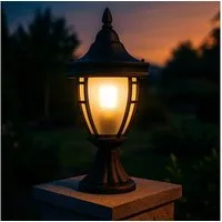 Maytoni Außen-Stehlampe, Leuchtmittel nicht inklusive, Außenlampe Stehleuchte Wegelampe schwarz Wetterfest IP44 D 18,2 cm