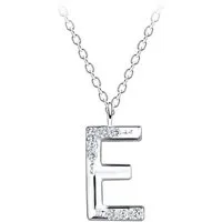 ALEXANDER YORK Kette mit Anhänger Buchstabenanhänger E, 2-tlg., 925 Sterling Silber