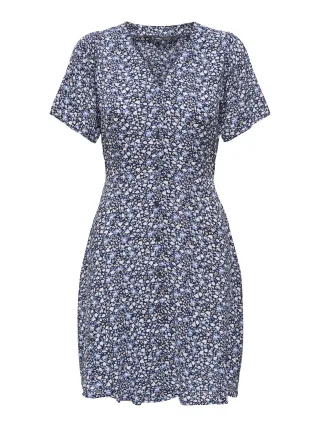 ONLY - ONLEVIDA S/S SHORT DRESS WVN NOOS night sky - Gr. - S