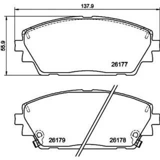 Hella Bremsbel?ge vorne Mazda 3 8DB355040-271