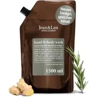 Jean & Len ohne Gedons* Handseife Hand & Body Wash Rosemary und Ginger im Nachfüllbeutel, 1,5 L, 1-tlg.