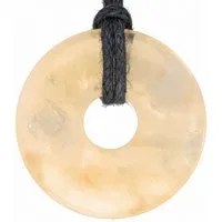 Lebensquelle Plus Kettenanhänger Citrin Donut, 30 mm Anhänger + Baumwollband
