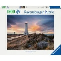 Ravensburger Puzzle Magische Stimmung über dem Leuchtturm von Akranes, Island, 1500 Puzzleteile, Made in Germany