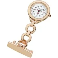 Eichmüller Krankenpflegeuhr Schwesternuhr 3010-6R – Roséfarben, Clip-Uhr für Pflege & Medizin, 27 mm