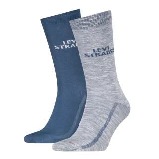 Levis Socken "LEVIS REG CUT PLATING YARN BLOCK LOGO" 2 Paar, mit schmalem Rippenbündchen, Cotton-Mix, Logoschriftzug