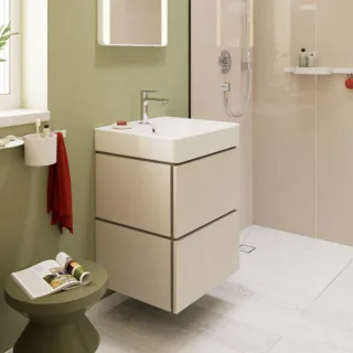 hansgrohe Xilesa E Waschtischunterschrank 54252780 530x470mm, 2 Schubkästen, für Waschtisch, ohne PushOpen, sandbeige matt