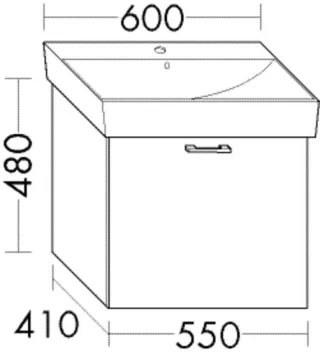 Burgbad Waschtischunterschrank zu Keramik-Waschtisch Sys30 PG1 Aqua 480x550x410 Weiß Matt, WVNS055F1 WVNS055F1719