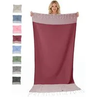 furora HOLIDAY Saunatuch Strandtuch Hamamtuch: groß 100x200 cm Saunatuch, Strandhandtuch dünn, Strandtuch Saunatuch aus 100% Baumwolle Strandtuch Set