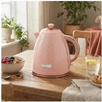 HOMCOM Wasserkocher Schnellkochfunktion, kabellos, Anti-Kalk-Filter, Auto-Abschaltung, 1.7 l, 2200 W, Trockengehschutz, Hellrosa