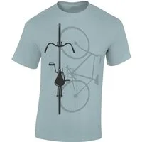 Baddery Print-Shirt Fahrrad T-Shirt: "Bike Shadow" - Rennrad Zubehör, hochwertiger Siebdruck, auch Übergrößen, aus Baumwolle