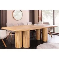 riess-ambiente Esstisch ART DECO 240cm natur - Massivholz, Säulenfüße, lackiert, rechteckig (Einzelartikel, 1-St), Massiver Speisetisch - ideal für Küche, Wohnzimmer oder Essbereich