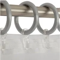 Bestlivings Gardinenstange, 1-läufig, Gardinenring - silber - Ø40mm, Gardinenring (silber) Ø40mm , Gardinenringe Ø40mm inkl. Faltenleghaken
