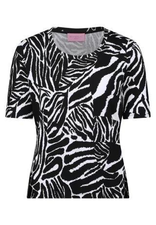 betty barclay - so cosy - - Basic Shirt schwarz/weiß - Gr. - 42