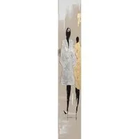 ArtUniverse Gemälde Leinwandbild Modenschau in gold und silber 25 x 150 cm, Menschenmotiv