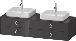 Duravit White Tulip Konsolenwaschtischunterbau wandhängend Graphit Hochglanz 1600x550x408 mm - WT499 WT4996BH1H10010