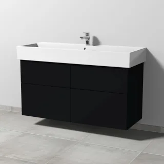 Sanipa 3way Waschtischunterbau zu Duravit Vero Air Waschtisch mit 2 Auszügen, Schwarz-Matt SF43608