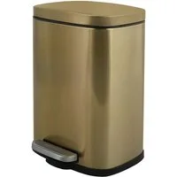 spirella Kosmetikeimer AKIRA, Treteimer mit Softclose-Absenkautomatik, herausnehmbarem Inneneimer, Anti-Fingerprint-Beschichtung, 5L, gold matt