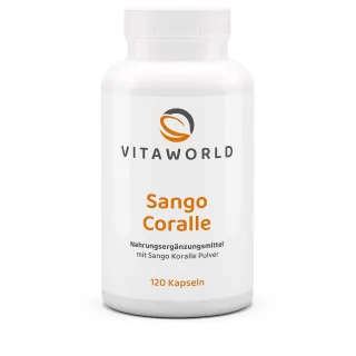 Vitaworld Sango-Coralle 500 mg | 120 Kapseln | reich an Calcium und Magnesium | hohe Bioverfügbarkeit | Herkunft Okinawa