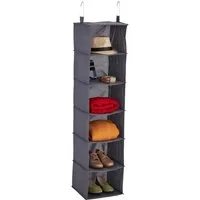 relaxdays Hängeregal Kleiderschrank 6 Fäch, grau