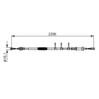 Bosch Handbremsseil mitte vorne Citroen Fiat Peugeot 1987482595