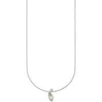 Bruno Banani Kette mit Anhänger Schmuck Geschenk Silber 925 Halsschmuck Halskette Ankerkette Blatt, mit Zirkonia (synth)