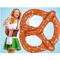 Goods+Gadgets Luftmatratze Schwimmbrezn XXL Schwimmreifen, Brezel aufblasbare Schwimmbrezel