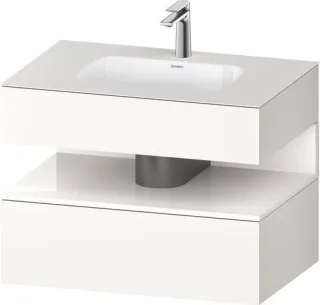 Duravit Qatego Einbauwaschtisch mit Konsolenwaschtischunterbau Weiß Hochglanz & Supermatt 800x550x60 QA4785022840010